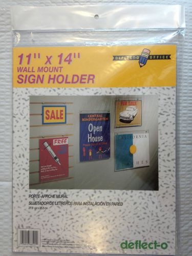 Box of Six, 6 Deflecto Sign Holders Wall Mount, 11&#034; X 14&#034;, 27.9 cm X 35.5 cm