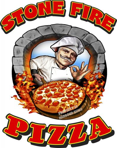 Pizza Stone Fire Decal 36&#034; Concession Restaurant Food Truck Vinyl Sign Sticker