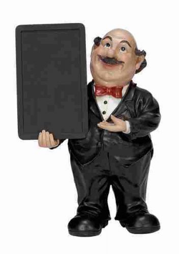 Waiter Fat Chef With Chalk Menu Sign Board 18&#034;H
