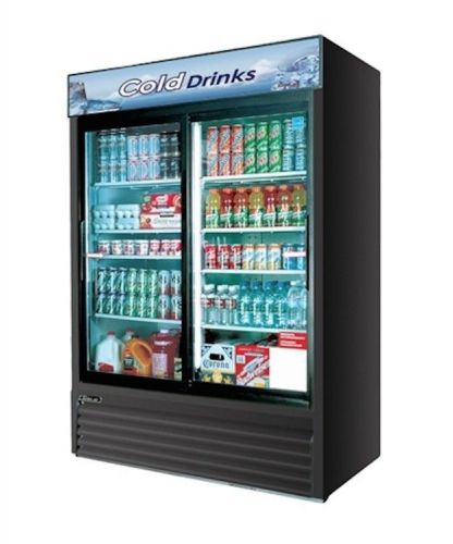 New turbo air 48 cu ft 2 sliding glass door merchandiser refrigerator for sale