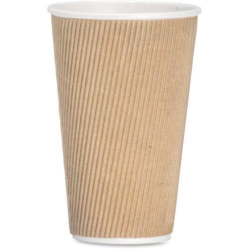 Genuine Joe Ripple Hot Cups - 16 Oz - 25/pack - Brown (11257PK)