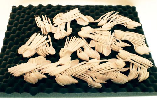 250 Disposable Spoons, White Plastic, Medium-Weight, Polypropylene Cutlery