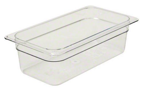 New cambro 34cw-135 4-inch camwear polycarbonate food pan  size 1/3  clear for sale