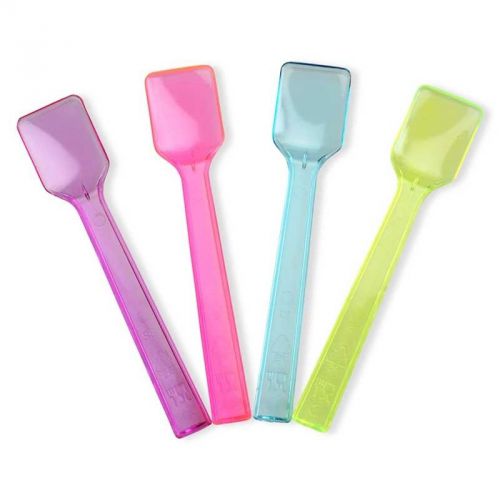 Transparent Plastic Ice Cream Spoons - Bulk Case of 3000 -  Mixed Colors