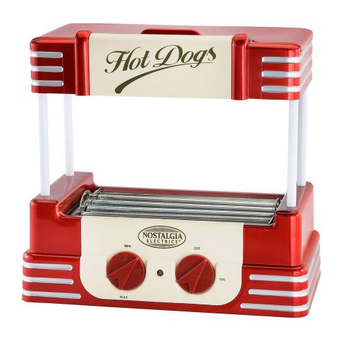 RETRO HOT DOG SAUSAGE COOKER ROLLER GRILL MACHINE ~ NOSTALGIA ELECTRICS RHD-800