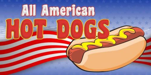 Hot Dogs Concession Hot Dog Cart Fast Food Decal 14&#034;