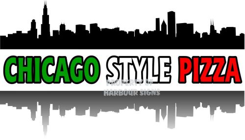 Chicago Style Pizza Decal 14&#034; Concession Restaurant  Food Truck Sign Sticker