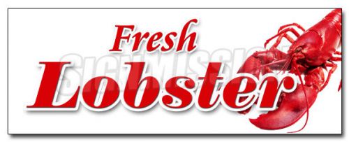 48&#034; FRESH LOBSTER DECAL sticker lobsters maine florida retail storefront