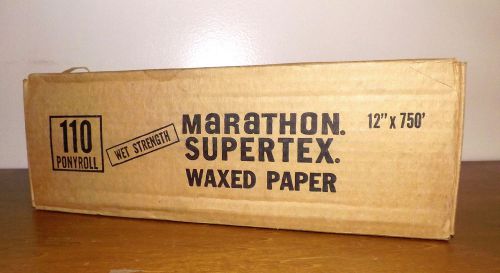 WAXED PAPER Wet Strength 12” X 750’ Wrap Wet or Dry Foods 110 PONYROLL SUPERTEX