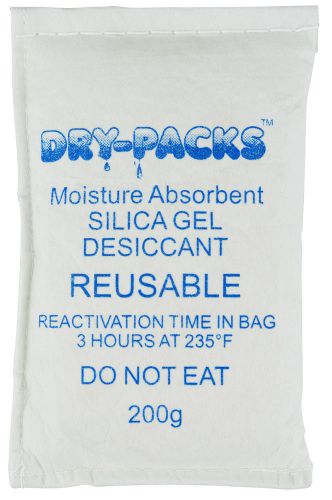 Silica gel 200g, bag lockdown moisture with dry-packs 200 gram dehumidifying bag for sale