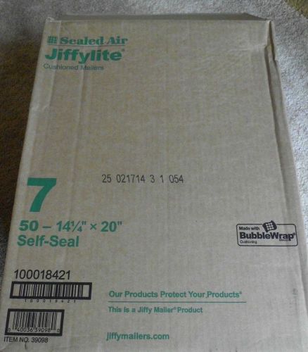 Sealed air 39098 jiffylite cushioned mailer size # 7 14-1/4&#034;x20&#034; 50 pieces kraft for sale