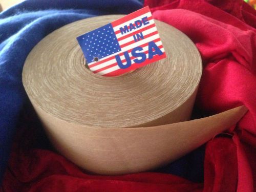 1 Roll of 3&#034;x375ft Reinforced Gummed Kraft Paper Tape Water-Activated Pkg. USA