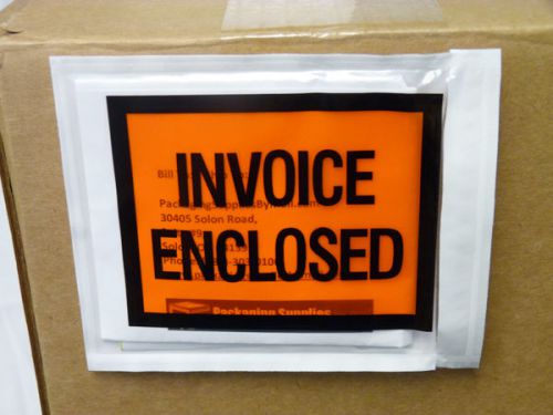 (1000) 4.5&#034; x 5.5&#034; INVOICE ENCLOSED ENVELOPE- FULL  FACE-2.0 MIL THICK 1000/CS