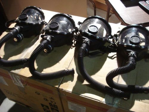 Lot of 4 scott scba masks firefighter fire gear breathing apparatus for sale