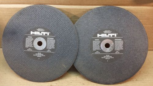 Lot of 2 Hilti 12&#034;x 1/8&#034;x 20mm Arbor Cut Off Saw Abrasive Wheel for Ductile Iron