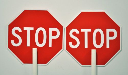 24&#034; stop/stop sign - construction safety - new for sale