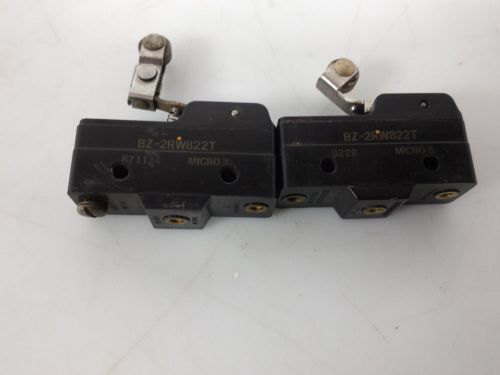 Lot of 2 microswitch bz-2rw822t limit switch top roller lever for sale