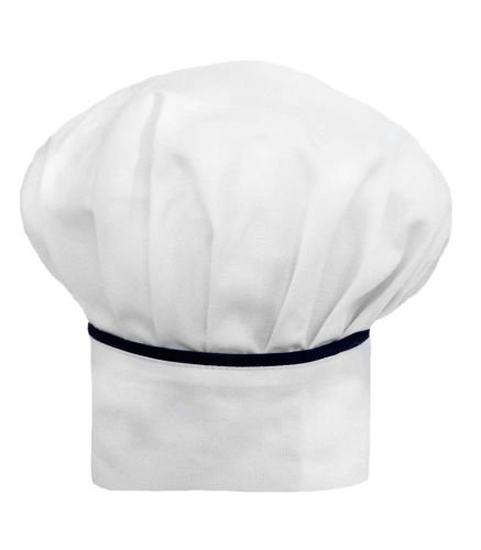 WHITE CHEF HAT WITH BLACK PIPING PERSONALIZED