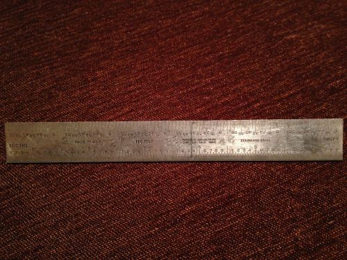 Vintage 6&#034; PEC 7507 Ca  Machinist Stainless Steel Ruler Tool
