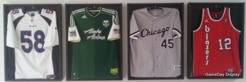 Lot of 4 Sports Jersey Display Cases + FREE Hangers Frame Black NEW Football D