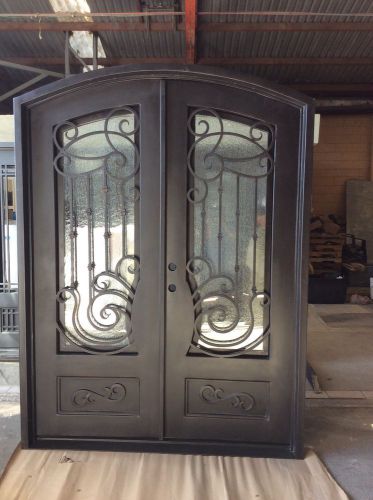 wrought iron door- 62 in. x 81 in.Copper Prehung  Inswing Wrought Iron