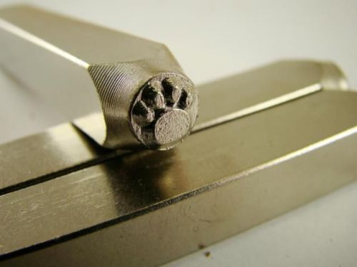 &#034;paw print solid&#034; 1/4&#034;-6mm-large stamp-metal-hardened steel-gold &amp; silver bars for sale