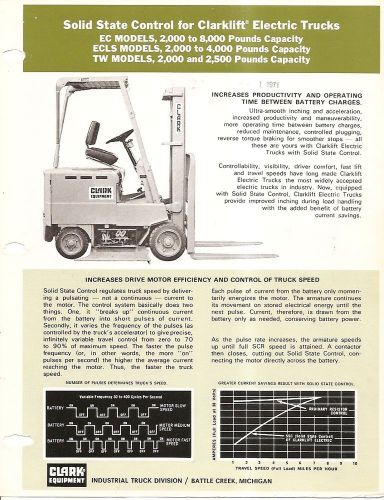 Fork Lift Truck Brochure - Clark - Solid State SCR Control - 1970 (LT105)