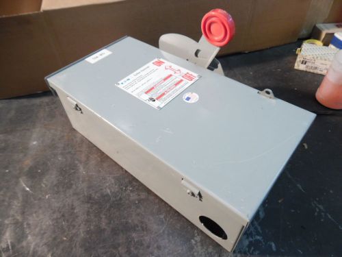Cutler hammer heavy duty safety switch, 30 amp,600/250v, dh361urk,sn:271230,used for sale