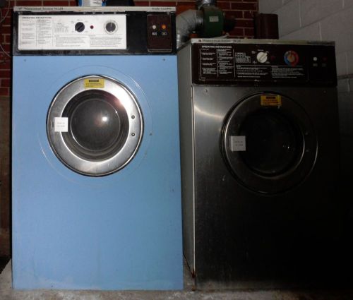 Lot of 3 commercial washers and 2 dryers, Wascomat Senior w 124