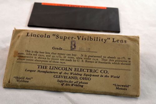 LINCOLN SUPER VISIBILITY GLASS WELDING LENS SHADE 12 - MADE IN U.S.A.