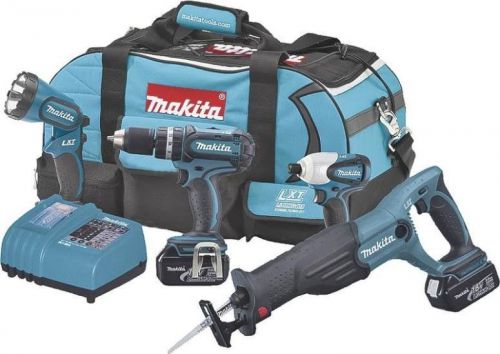 New makita lxt407 18 volt 4 pc cordless lxt combo drill saw tool kit &amp; bag sale for sale