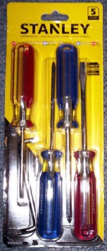 STANLEY 5-piece Screwdriver Set-straight blade and phillips-NEW-NR