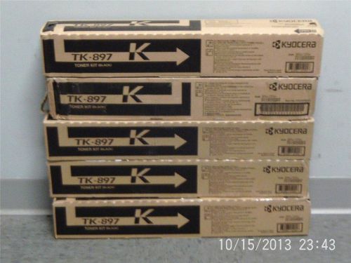 5 Genuine Kyocera Black Toner Kits type TK-897