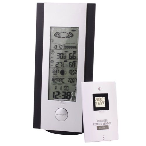 9-in-1 wireless weather station + alarm clock barometer calendar hygrometertherm for sale