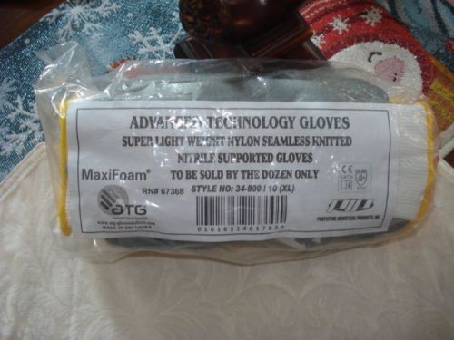 PIP MaxiFoam G-Tek Premium Nitrile Foam Coated Gloves XL 12 Pack (34-800 /10 XL)