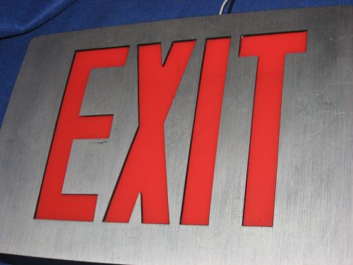 Lithonia lighting brushed face die cast red led(l.e.d.)exit sign lqc 1 r for sale