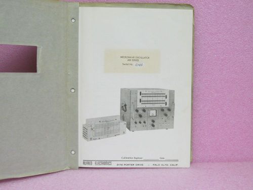 Alfred Manual 605 Series Microwave Oscillator Instruction Manual w/Schematics
