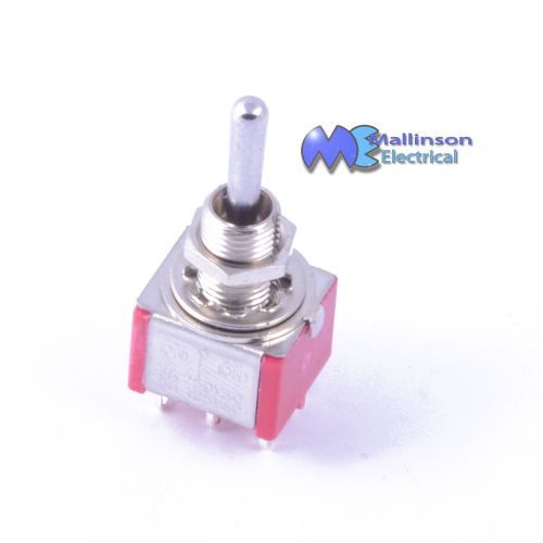 DPDT Mini Chrome Toggle switch 3A 250vac (On)-Off-(On)