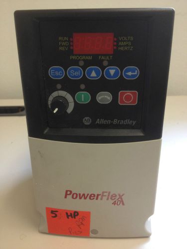 Allen bradley 22b-d010n104 series a powerflex 40 ac drive 480v 10a 5hp frn 6.01 for sale