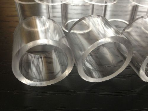 10 Acrylic Plastic Tubes Clear 1.25&#034; OD x 1&#034; ID x 1&#034; long - 10 pc