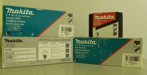 32 makita 3&#034;x18&#034; 40 grit abrasive belts for wood/metal 794552-a,  794552-a-2 for sale