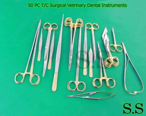 50 PC T/C SURGICAL VETRINARY DENTAL INSTRUMENTS W/ TUNGSTEN CARBIDE INSERTS