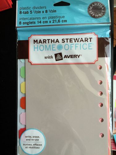 Martha Stewart Home Office w/ Avery 8 Tab Plastic Dividers 5.5&#034; x 8.5&#034; Brand New