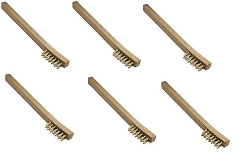 12 pack brass wire brush tooth brushes wood handle cleaning polishing free ship! for sale