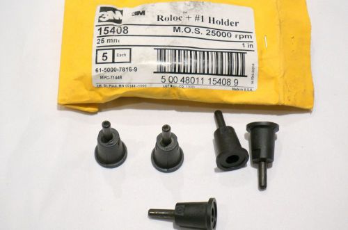 LOT 5x 3M Roloc #1 Abrasive Disc Holder 15408 1&#034; Inch x 1/4 Shank 25MM 25000 RPM