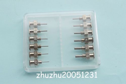 12pcs New 12G-23G  Blunt stainless steel dispensing syringe needle tips 1/4&#034;
