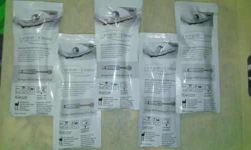 5 x DENTSPLY Ceram X Mono Composite Restorative Syringes FREE SHIPPING