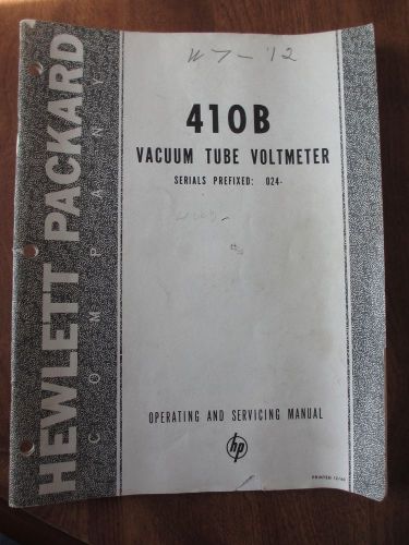 Service Manual for Hewlett Packard HP 410B VTVM Vacuum Tube Voltmeter c. 1955