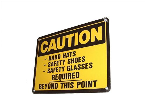 EMEDCO ALUMINUM CAUTION SIGN HARD HATS SAFETY SHOES SAFETY GLASSES REQUIRED
