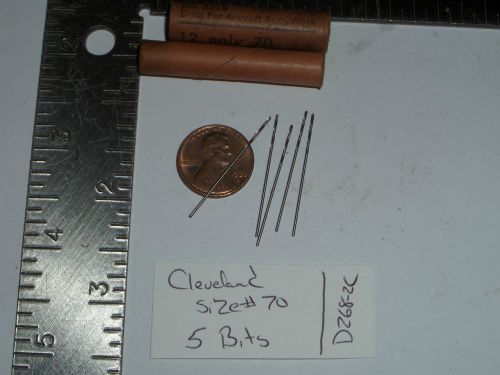 Cleveland Twist Drill, 5 pcs #70 Wire Size Drill Bits ((#D268-2c))